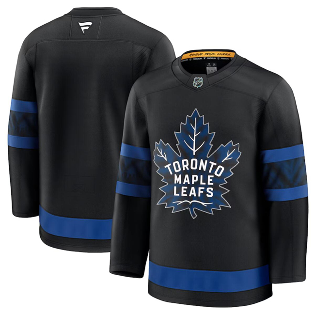 Men's Black Toronto Maple Leafs Blank 2024-25 Alternate Stitched Hockey Jersey